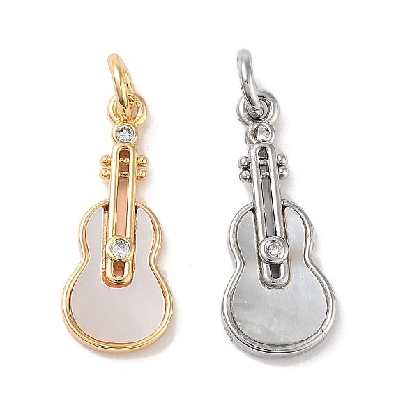 Латунные микропаве прозрачные подвески с фианитом, без кадмия, без никеля и без свинца, с оболочкой, с прыжковых колец, гитар