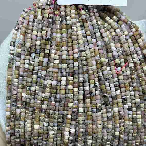Natural Opal Beads Strands, Cube, Grade A