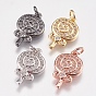 Brass Micro Pave Cubic Zirconia Charms, Lollipop