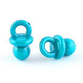 Разноцветные акриловые бусины, соска, 20x12x12 мм