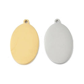 304 подвески-бирки из нержавеющей стали с зеркальной полировкой, овальный шарм, ионное покрытие (ip), лазерная резка