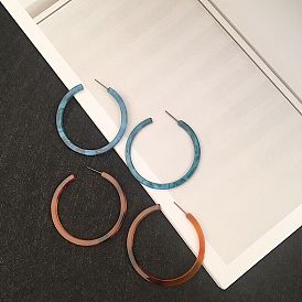 Boucles d'oreilles acryliques minimalistes en forme de C pour femmes