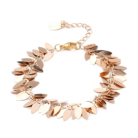 Brass Horse Eye Charm Bracelets, with 304 Stainless Steel Lobster Claw Clasps