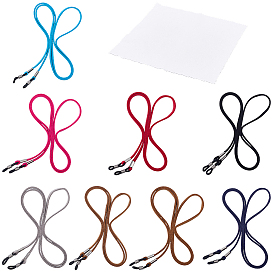 8 шт. 8 цвета искусственной замши ремешок на шею для очков, с 1 салфетками для чистки замши из микрофибры из поликарбоната