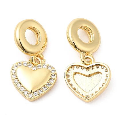 Латунь с кубическим цирконием подвеской, долговечный, без свинца и без кадмия, сердце