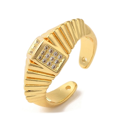 Открытые манжеты из латуни с микропаве и прозрачным фианитом, для женщин, без свинца и без кадмия