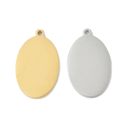 304 подвески-бирки из нержавеющей стали с зеркальной полировкой, овальный шарм, ионное покрытие (ip), лазерная резка