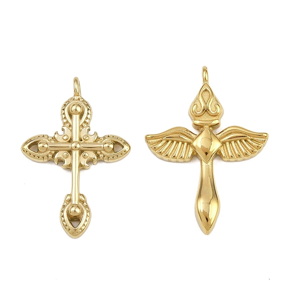 304 подвески из нержавеющей стали, крест прелести, ионное покрытие (ip), ручная полировка