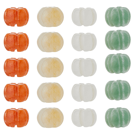 20шт 4 цвета натуральный авантюрин окрашенные резные бусины, тыква