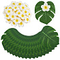 40Pcs EVA Artificial Flower, 40Pcs Cloth Artificial Monstera Leaf, 2Bags Round Transparent Acrylic Double Sided Adhesive