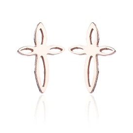 Модные серьги из нержавеющей стали с выдолбленным китайским узлом-крестиком, 