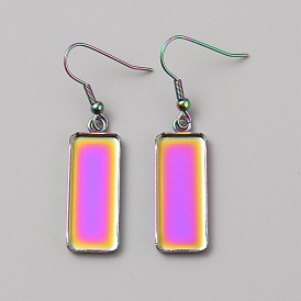 304 фурнитура для висячих сережек из нержавеющей стали, прямоугольные