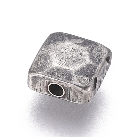 316 Surgical Stainless Steel Beads, Polished, Square