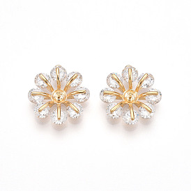Латунные микро проложить кубического циркония подвески, без кадмия, без никеля и без свинца, цветок