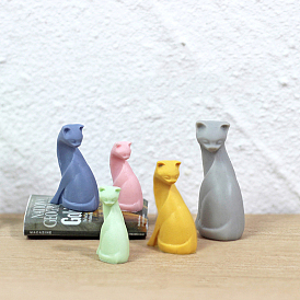 3 размеры миниатюрных украшений в виде кошек из смолы, для украшения стола гостиной дома и сада