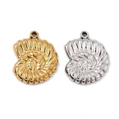 304 Stainless Steel Charms, Conch Shell Shape Charms