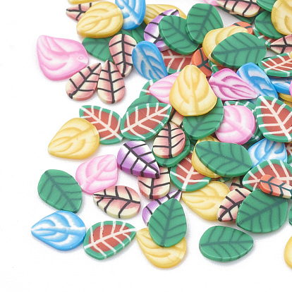 Handmade Polymer Clay Cabochons, Nail Art Decorations, Leaf