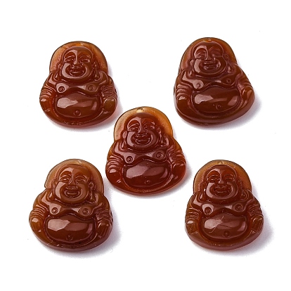 Природные сердолик подвески, окрашенная и подогревом, прелести будды