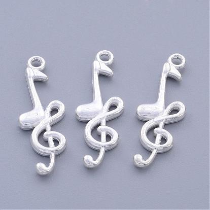 Tibetan Style Alloy Pendants, Lead Free and Cadmium Free, Musical Note, 32x11x3.5mm, Hole: 2mm