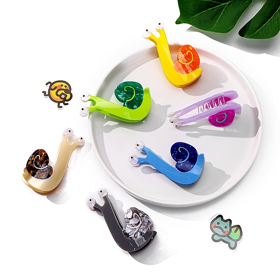 Заколки для волос с когтями из ацетата целлюлозы (смола), улитка, аксессуары для волос для женщин и девочек