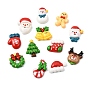 Christmas Opaque Resin Cabochons, Mixed Shapes