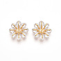 Латунные микро проложить кубического циркония подвески, без кадмия, без никеля и без свинца, цветок