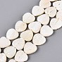 Heart Natural Sea Shell Beads Strands, 10~11x11~13x2~3mm, Hole: 0.5mm, about 35pcs/strand, 14.1 inch