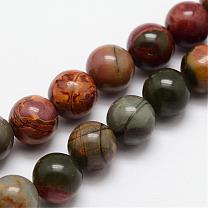 Jaspe polychrome naturel/pierre de Picasso/brins de perles de jaspe de Picasso, ronde