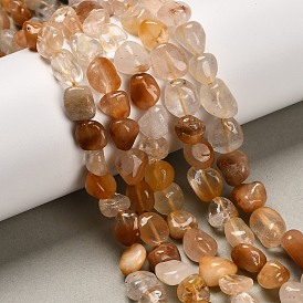 Бусы из натурального желтого гематоидного кварца, самородки, упавший камень