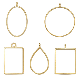 Сплав открытая задняя рамка большие подвески, для diy уф смолы, эпоксидная смола, Прессованные цветочные украшения, разнообразные