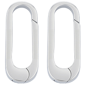 2 шт. 925 Кольца с пружинным затвором из стерлингового серебра, овальные