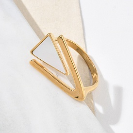 304 открытые кольца-манжеты из нержавеющей стали для женщин, с оболочкой, треугольные