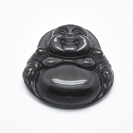 Pendentifs en obsidienne naturelles, Bouddha