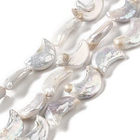 Perles de nacre naturelle brins Keshi, perles baroques, perle de culture d'eau douce, lune