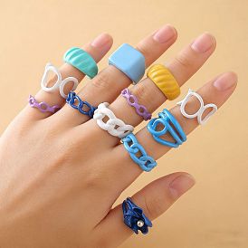 Набор открытых колец-манжет из сплава и пластика с жемчугом для девочек, разнообразные