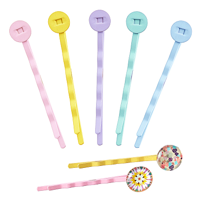 100Pcs 5 Colors Baking Paint Iron Hair Bobby Pin Findings