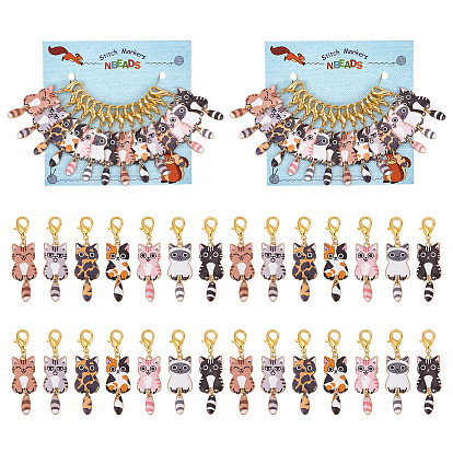 Подвесные маркеры петель с замком из сплава эмали, маркер стежка с застежками из цинкового сплава, кошка