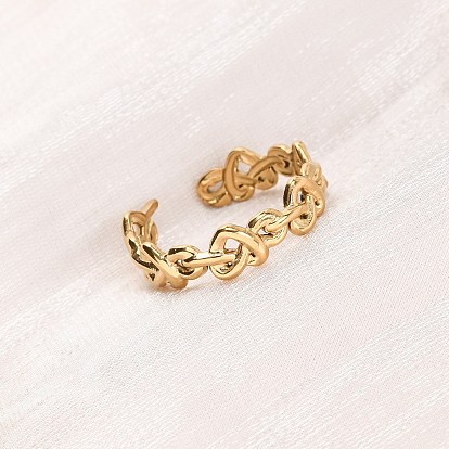 304 открытые манжеты из нержавеющей стали для женщин, бесконечность с сердцем, ионное покрытие (ip)