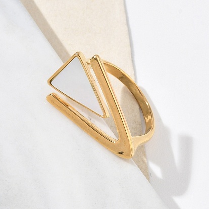 304 открытые кольца-манжеты из нержавеющей стали для женщин, с оболочкой, треугольные