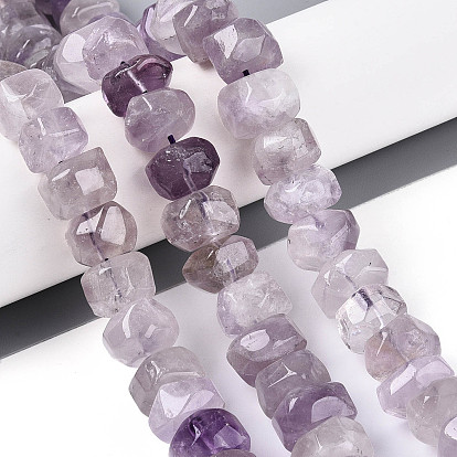 Природный аметист нитей бисера, граненые, шайба