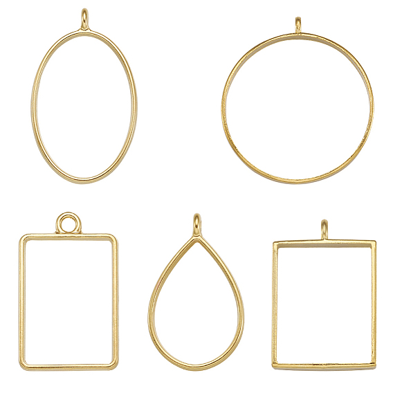 Сплав открытая задняя рамка большие подвески, для diy уф смолы, эпоксидная смола, Прессованные цветочные украшения, разнообразные