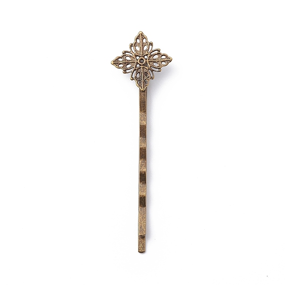 Fornituras de perno de pelo de latón bobby, plaza, sin plomo, 17x62 mm