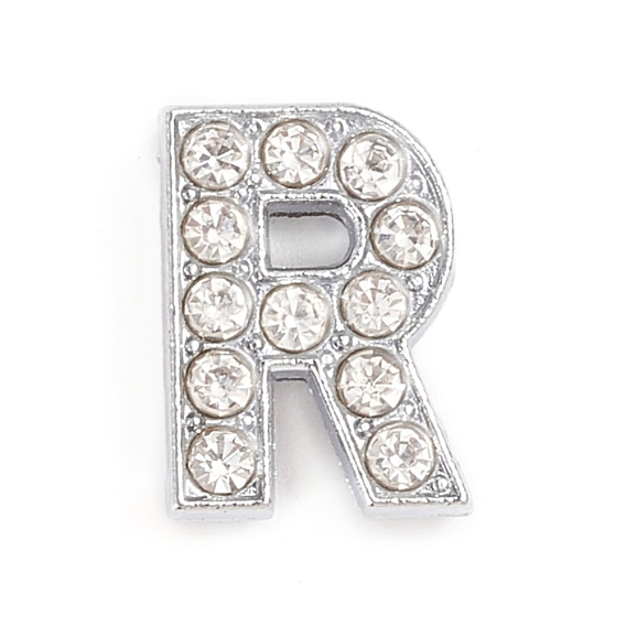 Прелести сплава слайд, с кристально горный хрусталь, для изготовления поделок, буквы, платина