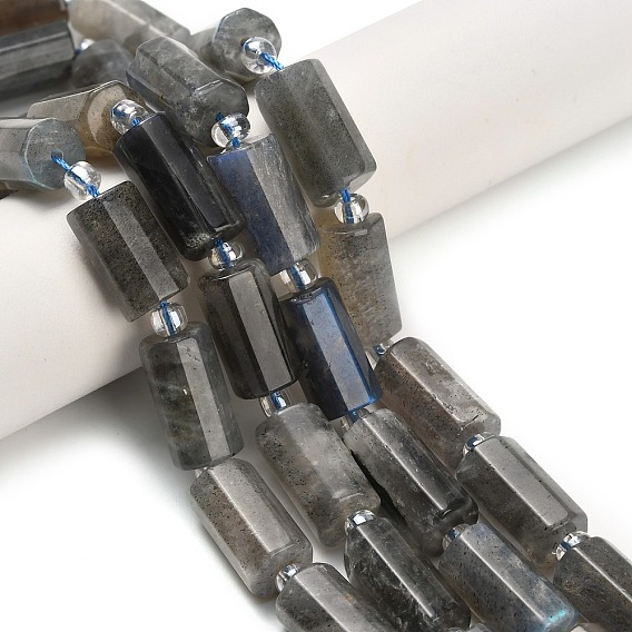 Природные лабрадорита бисер нитей, колонка, с бисером, граненые