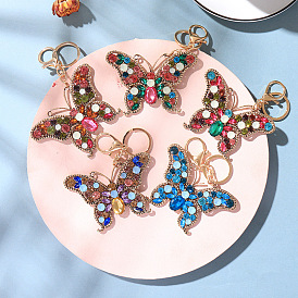 Yiwu Small Commodities Diamond Hollow Butterfly Creative Shape Metal Keychain Pendant Small Gift
