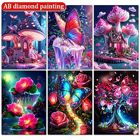 Набор для алмазной живописи ab color «сделай сам», включая сумку со стразами из смолы, алмазная липкая ручка, поднос тарелка и клей глина