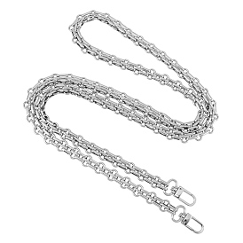 Bag Strap Chains, with Iron Cross Chains and Alloy Swivel Clasps, for Bag Straps Replacement Accessories