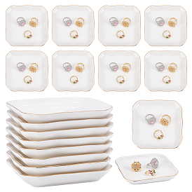 Фарфоровые безделушки, ювелирные пластины, лотки для хранения колец, , Серьги, бежевые