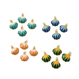 Латунь эмаль прелести, с целью перехода в кольце, формы раковины, долговечный, без свинца и без кадмия, реальный 18 k позолоченный, стойки покрытие