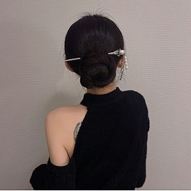 Daily Hairpin Metallic Silver Pearl Hairpin Simple Modern Versatile Women's Tassel Hairpin Hair Accessories